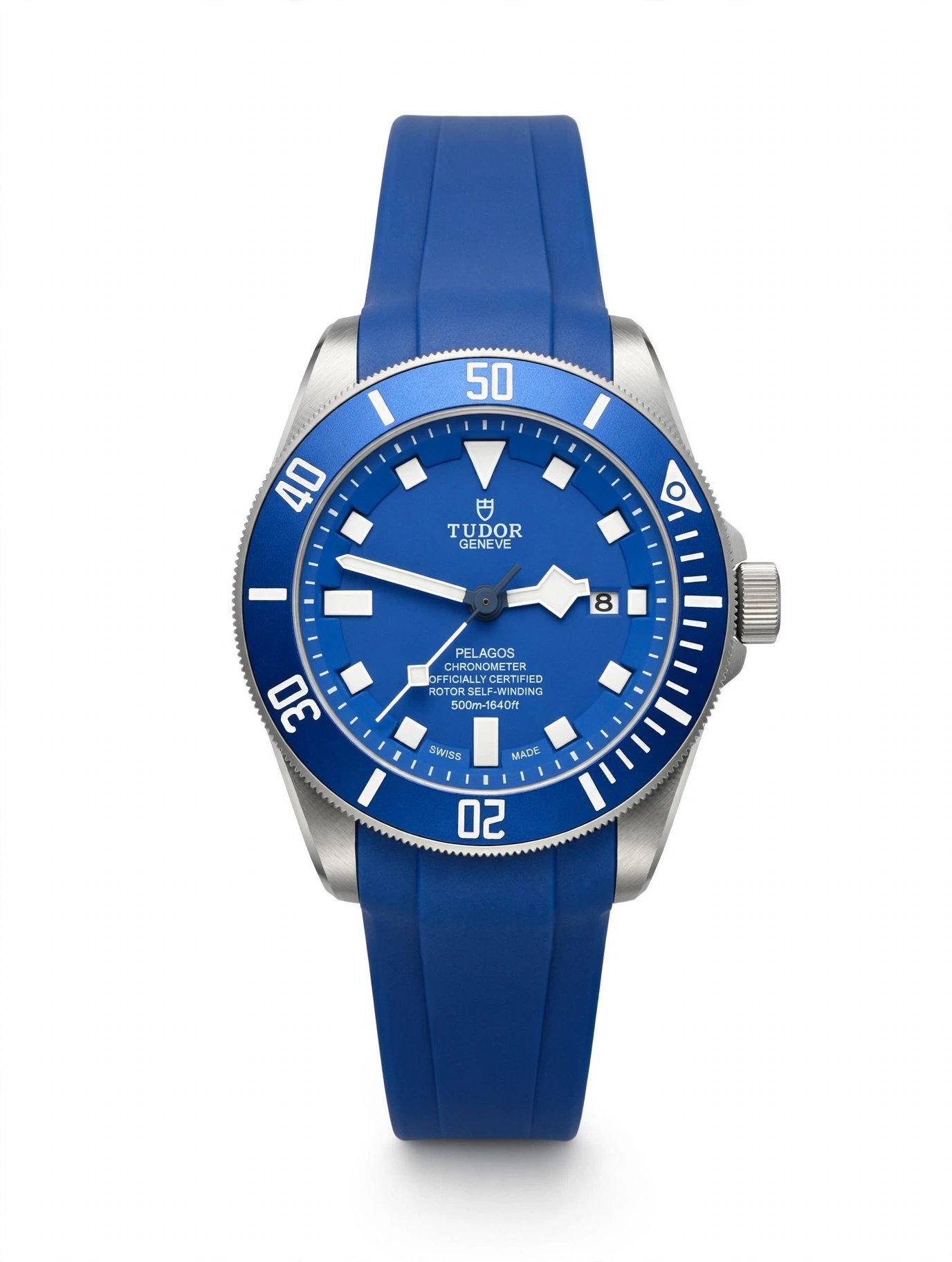 Tudor Pelagos Blue Dial Automatic Men Diving Watch with Blue Rubber Strap