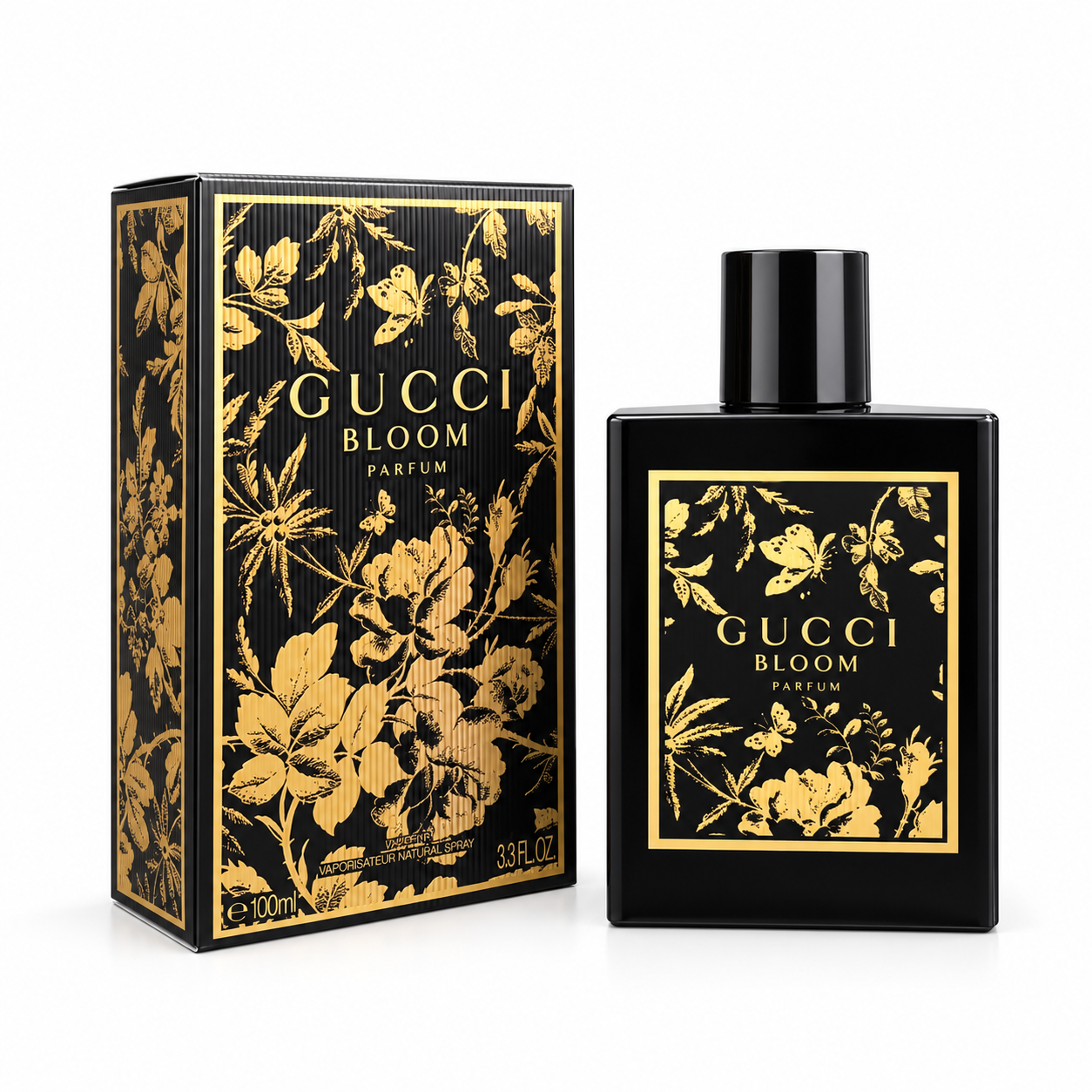 Gucci Bloom Parfum for Women – 100ml Eau de Parfum (Black & Gold Floral Edition)